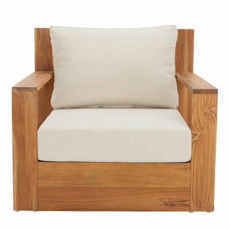 SAFAVIEH Kauai Brazil Teak Patio Chair, Natural & Beige CPT1040A